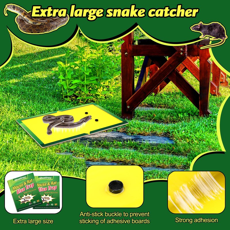 Qualirey 2 Pack Large 13" x 21" Snake Trap Glue