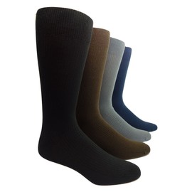 Men's Rayon from Bamboo Ribbed Crew 3 PK Dress Socks (8-12 Shoe) (Black)