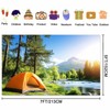 10x8ft Camping Backdrop, Outdoor Camping Tent Green Forest Pine Trees