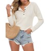 AUSELILY Women's Waffle Knit Tunic Tops Loose Long Sleeve Button