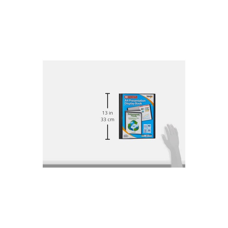 Tiger 300933 40 A4 Pocket Presentation Display Book - Black