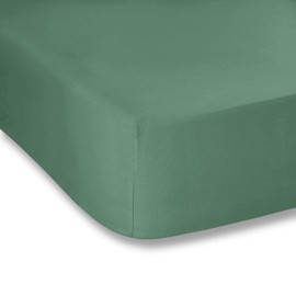Plain Dyed Percale Jade Fitted Sheet 160 x 200 cm
