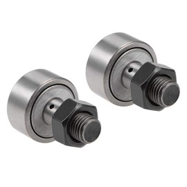 sourcing map CF12 Cam Follower KR30 Needle Bearing, 30mm Roller Diameter, 14mm Roller Width, M12 Standard Bolts Pack of 2