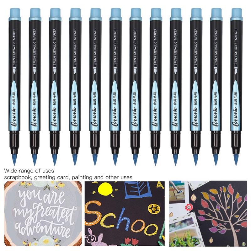 12pcs Soft Head Marker Pen DIY Dry Fast Acrylic Paint