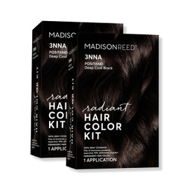 Madison Reed Radiant Hair Color Kit 3NNA Positano Black Permanent Hair Dye Pack of 2 | Darkest Brown Black, 100% Gray Coverage, Ammonia-Free