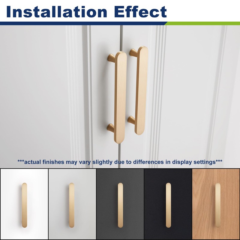 KOPPALIVE 6-Pack Solid Brass Cabinet Pulls, Gold Handles for Cabinets,