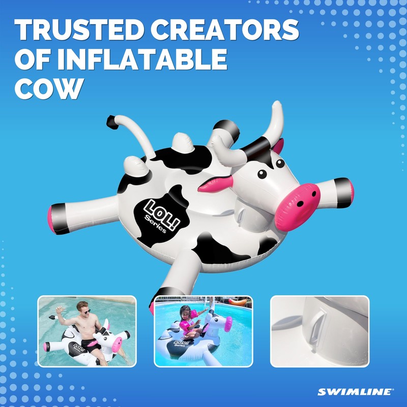 SWIMLINE ORIGINAL 90268 Giant Inflatable LOL Cow Pool Float |