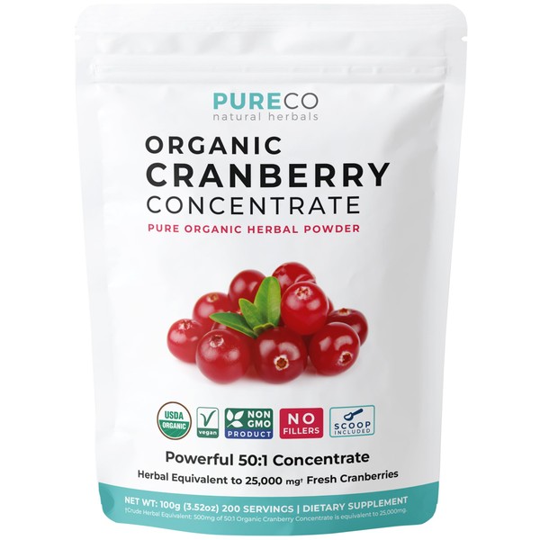 PURE CO USDA Cranberry Powder Organic Certified - Organic Cranberry