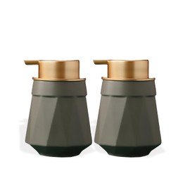 Match & Enjoy Set de 2 Dispensador de Jabón Líquido para Manos, Dispensador de Loción y Crema de Manos, Botella Dispensadora para Baño (Gris)