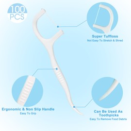 100 Count Floss Picks Individually Wrapped, Travel Size Dental Flosser, Floss Sticks for Teeth Clean & Oral Care