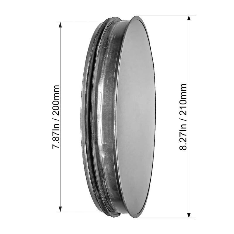 8” Inch Duct End Cap with Rubber Gasket - Galvanized
