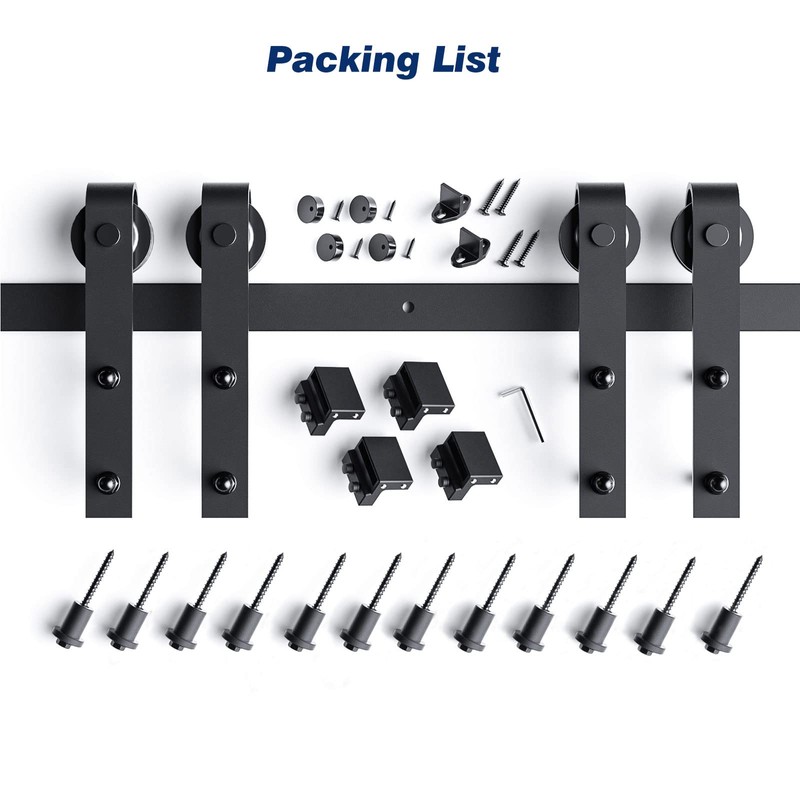 EaseLife 16 FT Double Door Sliding Barn Door Hardware Track