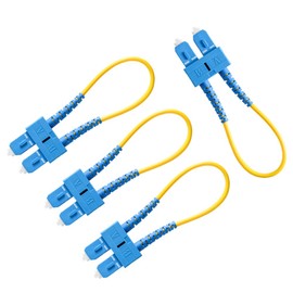 GwliUni 4 PCS Single Mode Loopback Plug Tester SC-UPC Fiber Optical Duplex Cable Adapter 9/125