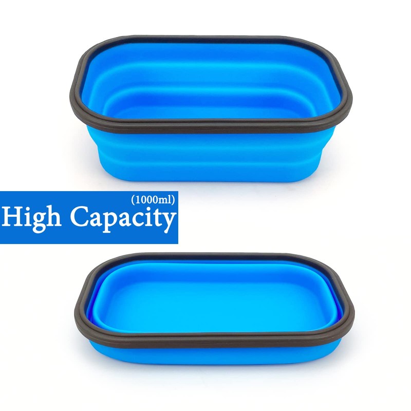 Lunbengo Collapsible Lunch Box Containers, Silicone Bento Box with Airtight