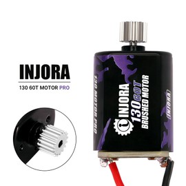 INJORA 130 Brushed Motor 60T with Stainless Steel Pinion for FMS FCX24 1/24 RC Crawler Upgrade