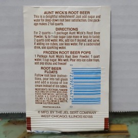 Aunt Wick's NOS Vtg 1980s Aunt Wick's Root Beer flavor Drink Mix Packet Set Prop JEL SERT
