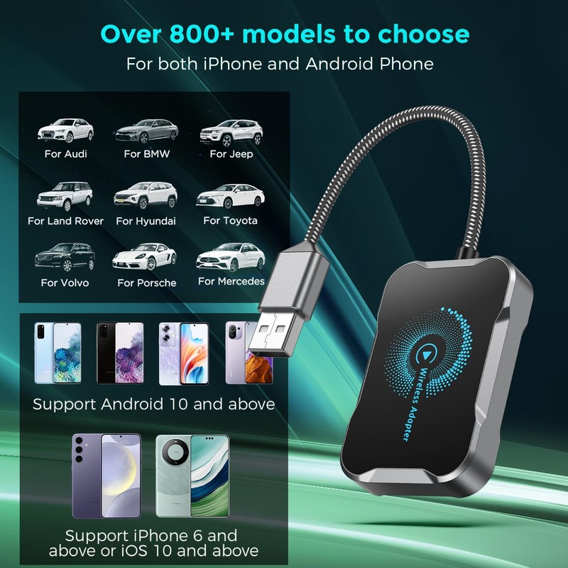 CILIENG Wireless CarPlay Adapter, Superschnelle Upgrade von Wired CarPlay auf