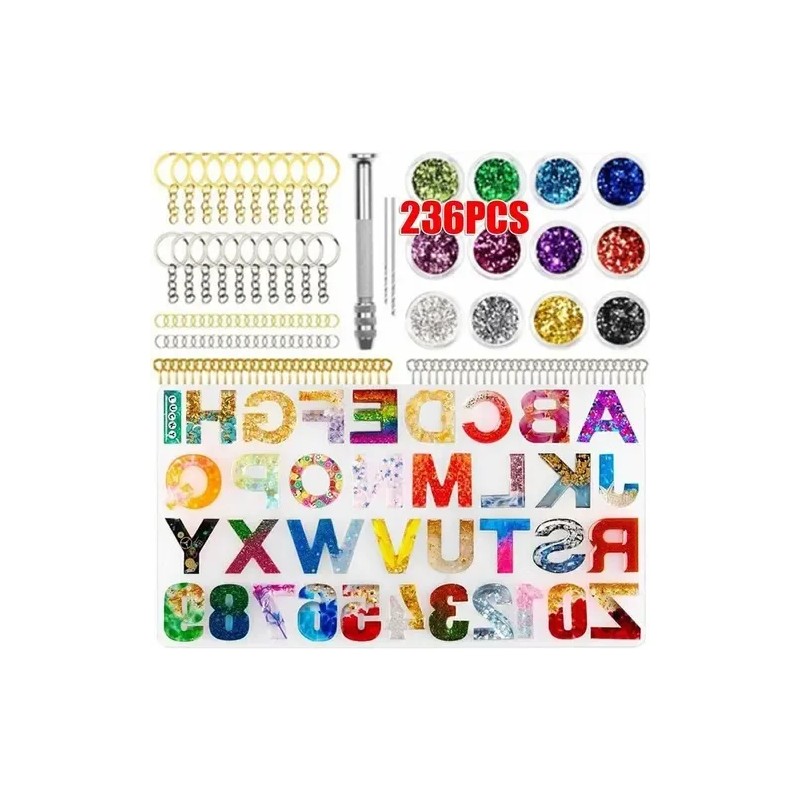 236 Piezas De Letras De Silicona Moldeadas Con Resina Epoxi