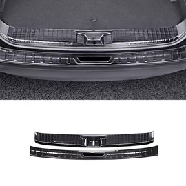 ERIDANUS Auto Accessories for Toyota Highlander 2025 2024 2023 2022 2021 2020 Rear Bumper Protector Sill Plate Guard Cover (Black) Stainless Steel 2PCS
