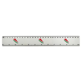 'Italian Flag Thunder' 30cm (12 Inch) White Plastic Ruler (RL00087308)