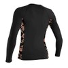 O'Neill Side Print Long Sleeve Rash Guard Women Black/Flo (XS)