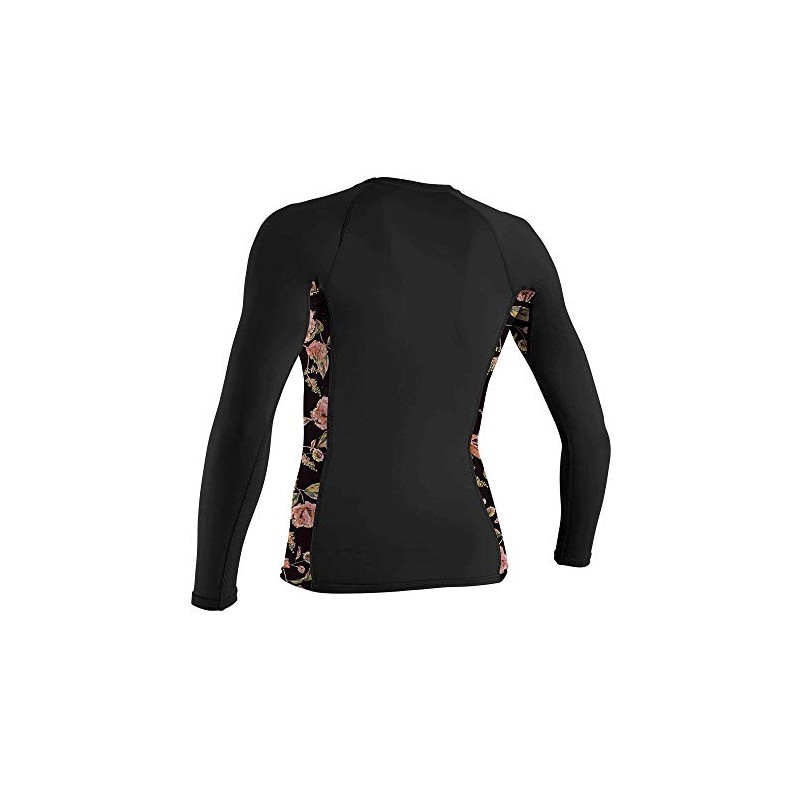O'Neill Side Print Long Sleeve Rash Guard Women Black/Flo (XS)