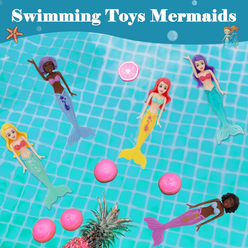 HEYTIMI 10 Pack Dive Mermaids Underwater Diving Pool Toys Mermaids