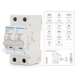 Mollom - DC 2P 500V 32Amps C32 Disyuntor en miniatura | Scene Visualization Custom MCB, Thermal Magnetic Trip, 6KA Breaking Capacity, DC...