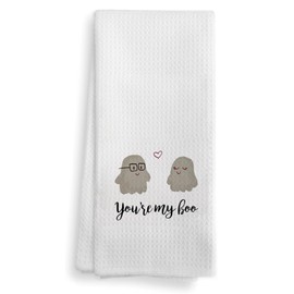 Bnwepo Funny Kitchen Towel, Your are My Boo Towels for Kitchen Dinning Bathroom, Waffle Kitchen Towels, Kitchen Towel and Dishcloths Sets 16×24 Inches