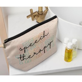 Ayxvt Speech Therapy Gifts Makeup Bags, Speech Therapist Gift Cosmetic Bags for Women, Speech Therapist Gifts for Women, Gifts for Speech Therapists Zipper Pouch