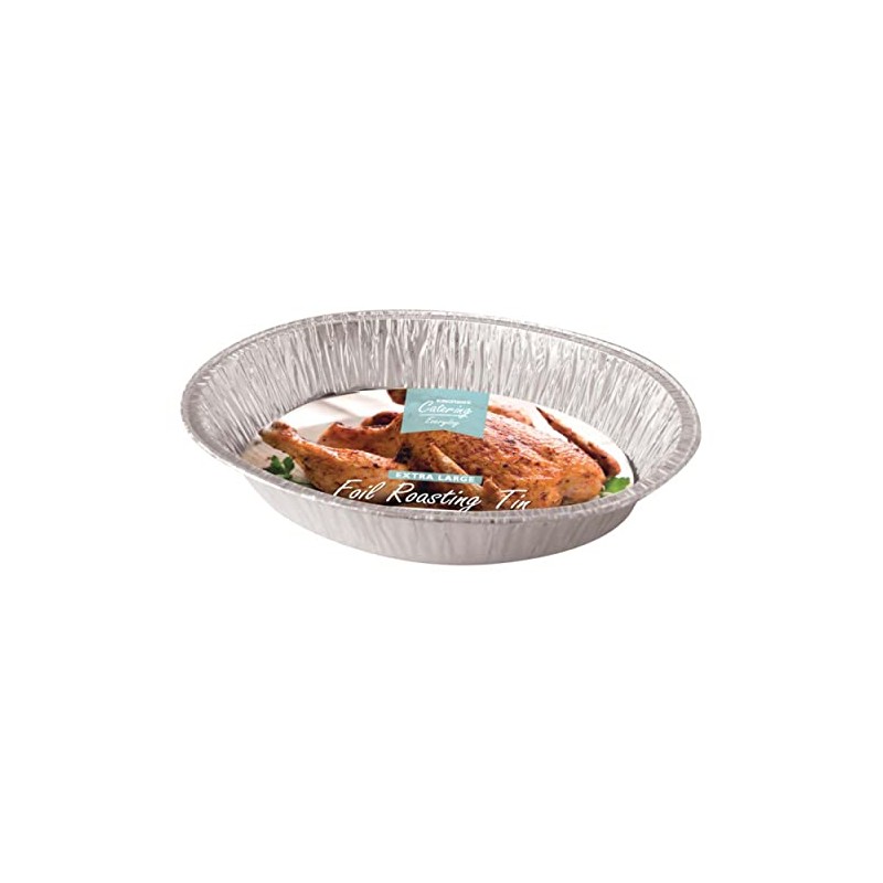8 Large Oval Foil Roasting Tray Disposable Turkey Oven Dish