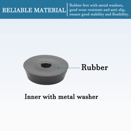 QUARKZMAN 18 mm x 5 mm Rubber Feet Bumpers x 40 Pieces Non-Slip Round Rubber Feet with Screws for Furniture, Electronics and Chopping Board [Black]