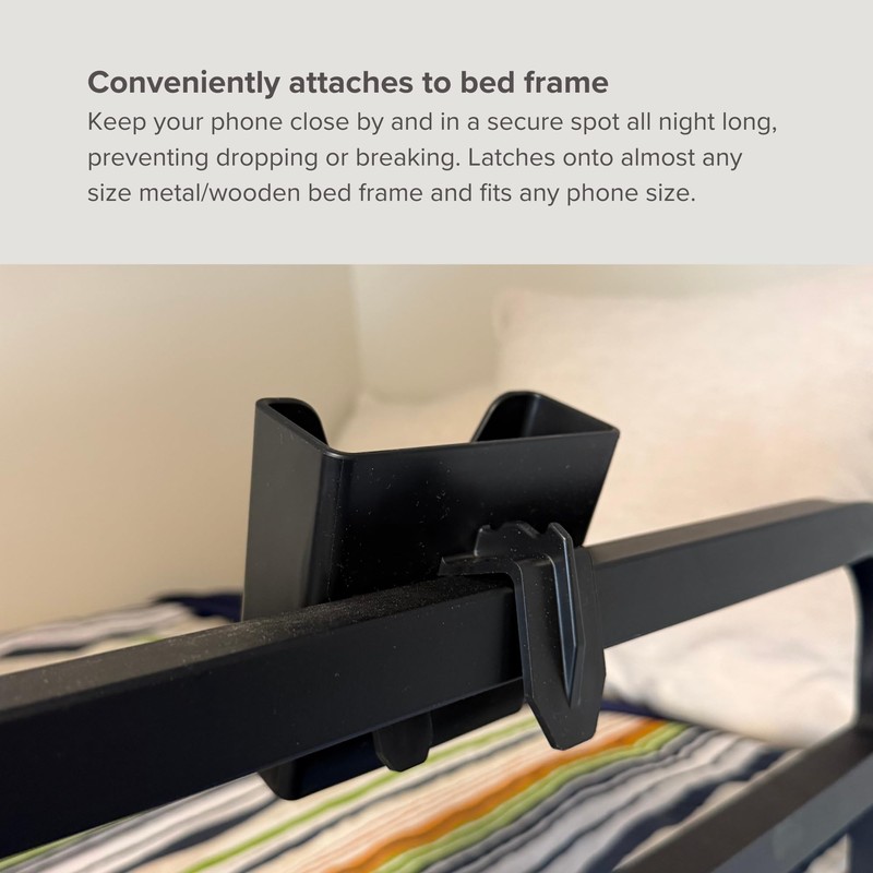 VersAttach BunkDoc Bedside Phone Holder for Bunk Beds, Lofted Beds,