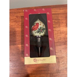 Ne Qwa Art Holiday Music Wine Stopper Cardinal by Susan Winget in Original Box