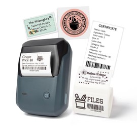 LMASBLTER B1 Label Makers - Barcode Label Printer Bluetooth Portable Thermal Printer for Small Business, Address, Logo, Clothing, Jewelry, Retail, Mailing, Sticker Printer for Phones & PC, Black
