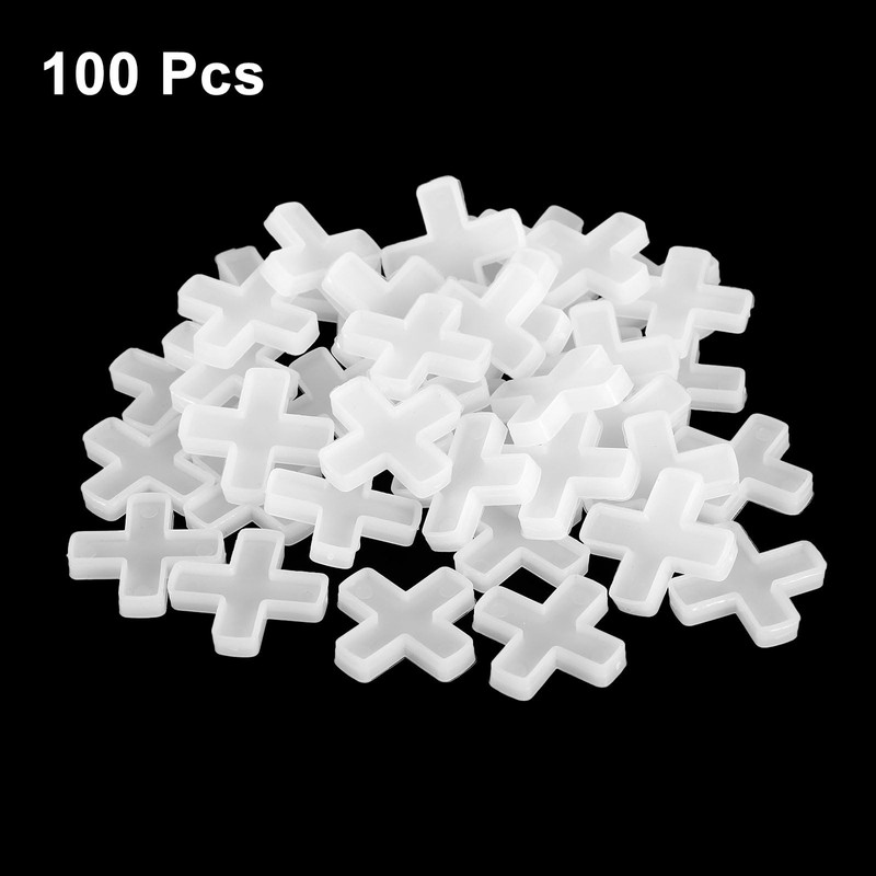 sourcing map 100Pcs Tile Spacers, 8mm 5/16" Cross Shape Wall
