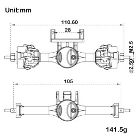 MEUS RACING 5mm ISO V2 TRX4M Axles with Adjustable Servo Mount for TRAXXAS 1/18 TRX4M RC Crawler (Black)