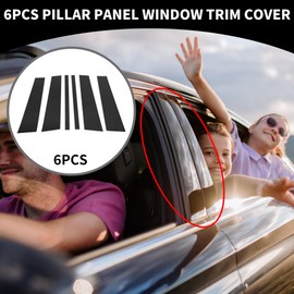 Partuto Door Pillar Window Trim - Car Front Rear Left Right Side Anti Scratch Sticker - for Land Rover Range Rover Sport 2006-2013 Plastic Black - 6 Pcs