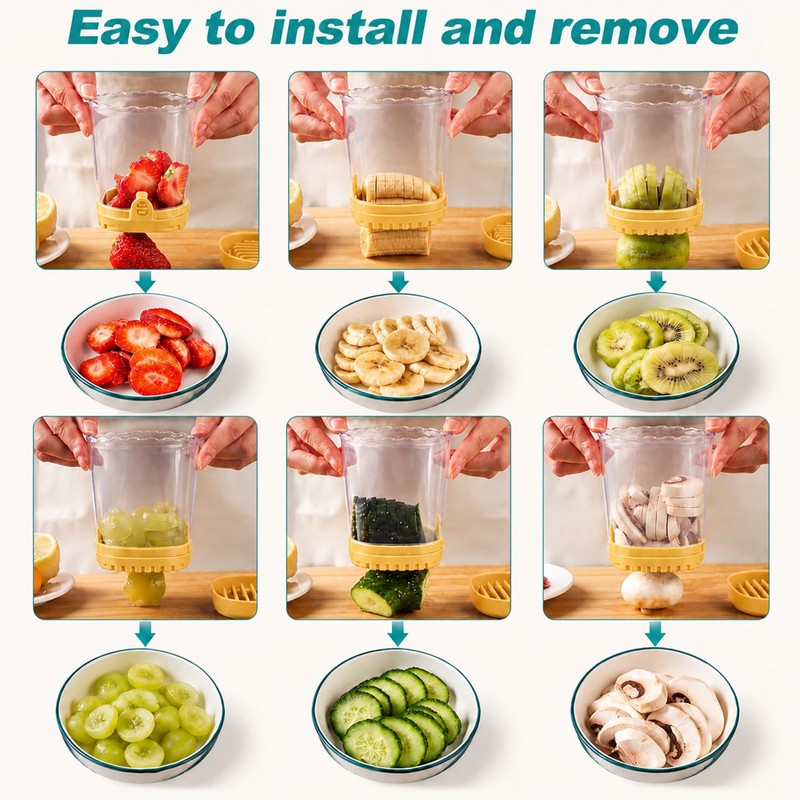 Creative Strawberry & Fruit Slicer | Detachable Cutter with Push