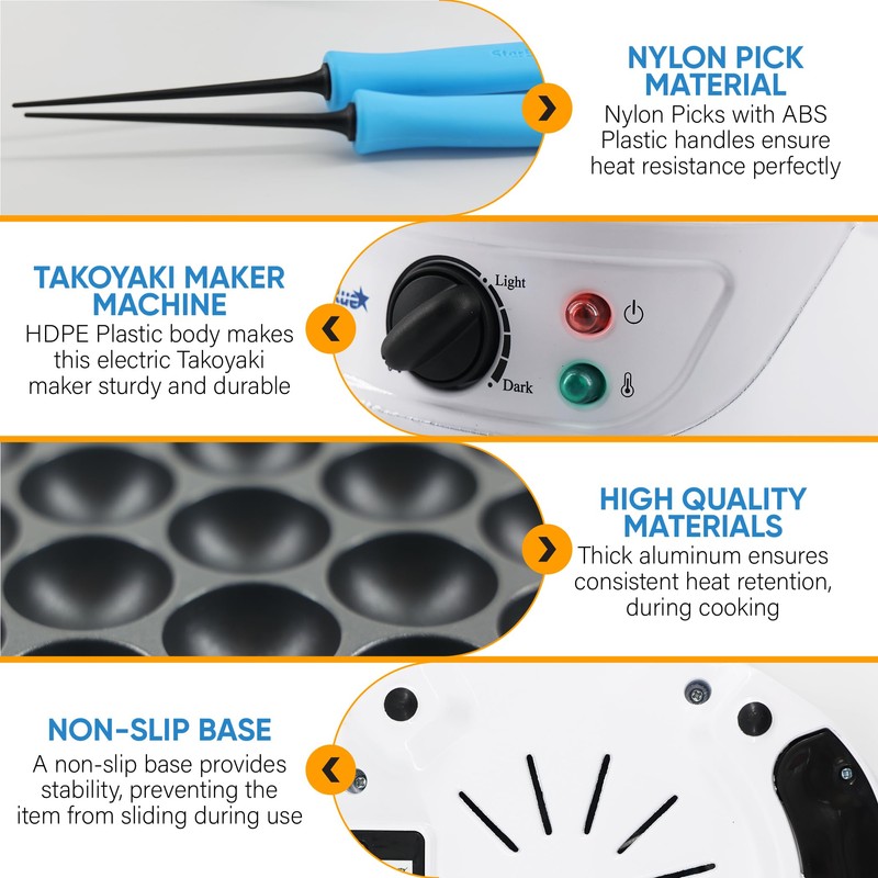 Takoyaki Maker Machine by StarBlue with FREE Takoyaki Picks -