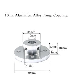 2 Pcs 10mm Aluminium Alloy Flange Coupling Connectors, Aluminum Mounting Hub Flange Shaft Coupling Motor for DIY RC Model Motors