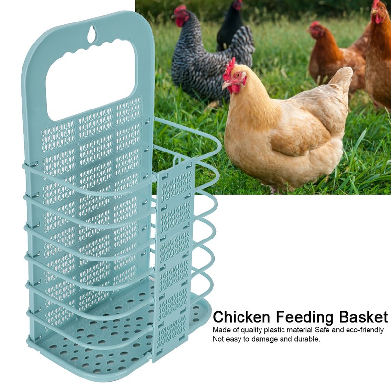 Foldable Chicken Vegetable Basket Cock Hen Fruit Hanging Feeder Feeding