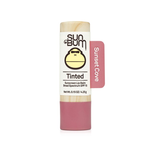 Sun Bum Tinted Lip Balm Sunset Cove | SPF 15 | UVA / UVB Broad Spectrum Protection | Sensitive Skin Safe | Paraben Free | Ozybenzone Free | 0.15 Oz