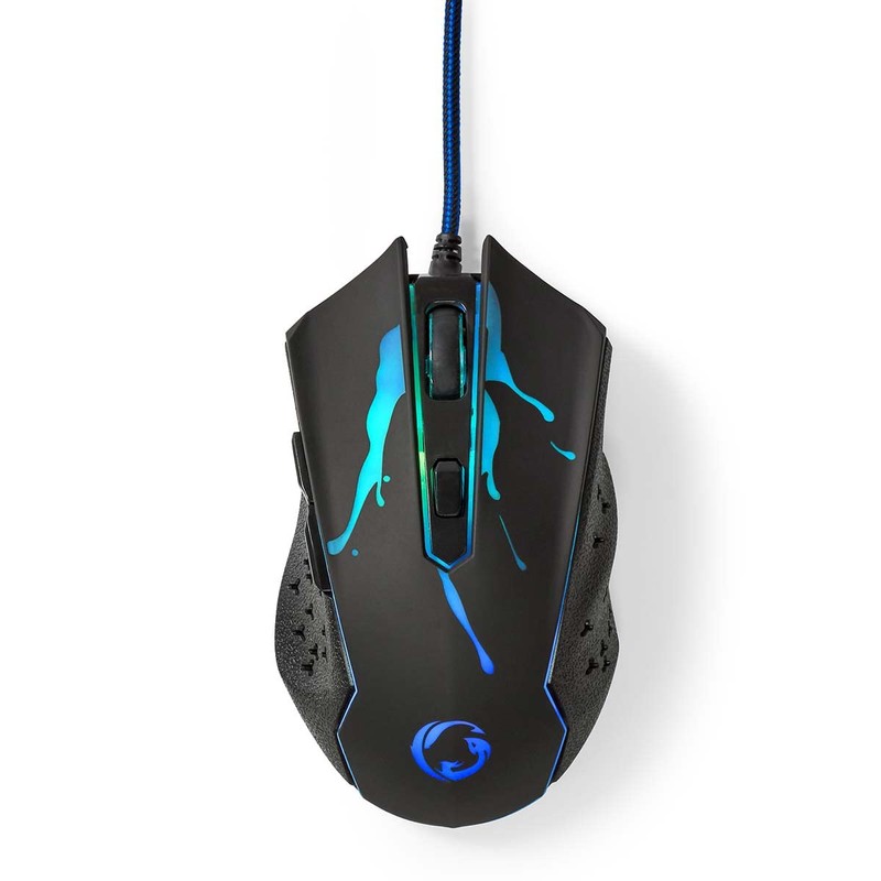 NEDIS Gaming Mouse - Wired - 1200/1800 / 2400/3600 DPI