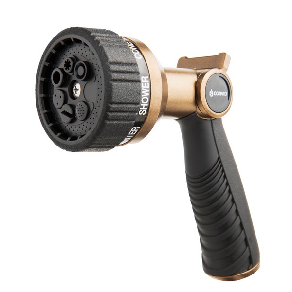 Corvid Thumb Control 8-Pattern Garden Hose Nozzle, High-Pressure Adjustable Spray