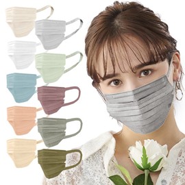 Iris Ohyama PK-B30MXH Mask, Non-woven Fabric, Pleated Mask, 30 Pieces, Regular Size, Individual Packaging, Non-Woven Mask, Small Face, Beautiful Fit Mask, Summer Color, Refreshing, Cool, Floured, Teak