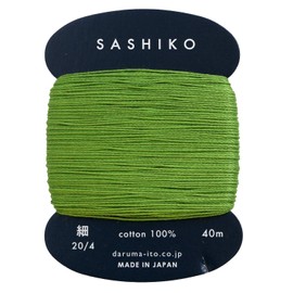 Yokota Daruma Sashiko Thread Single and Variegated Color (Spring Green, Thin 40M Card)