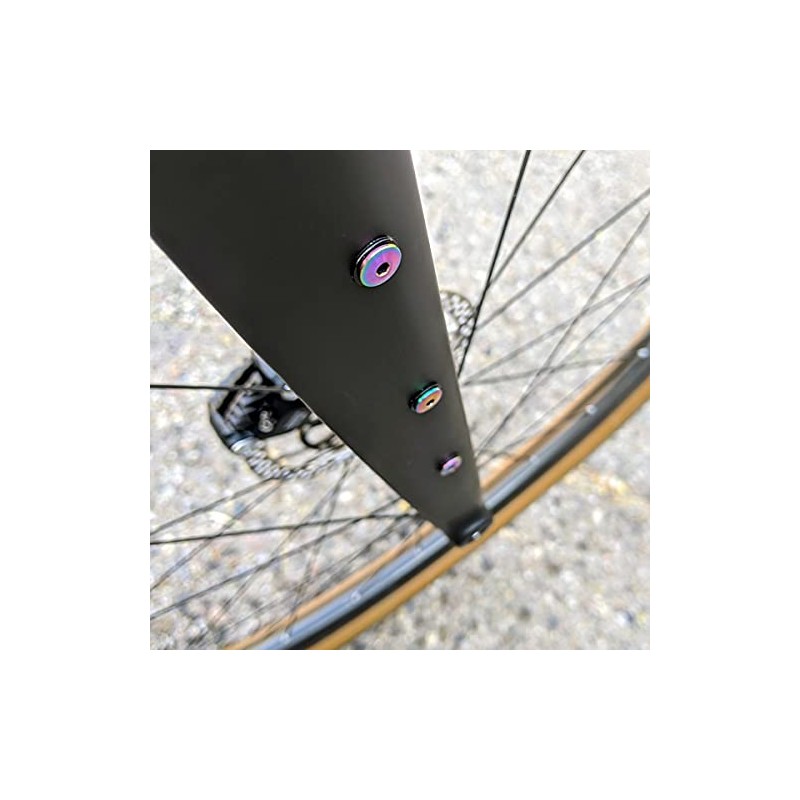 Terske Ultra-Low Profile Superlight Oil Slick Titanium Bottle Cage Bolts: