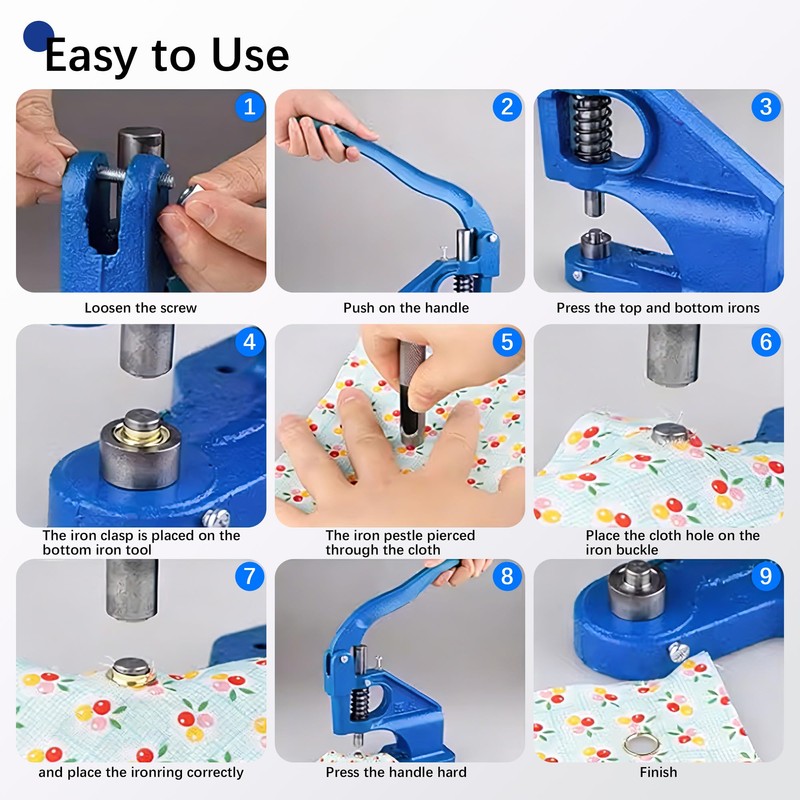 Heavy Duty Grommet Tool Kit Hand Press Grommet Machine 3000pcs