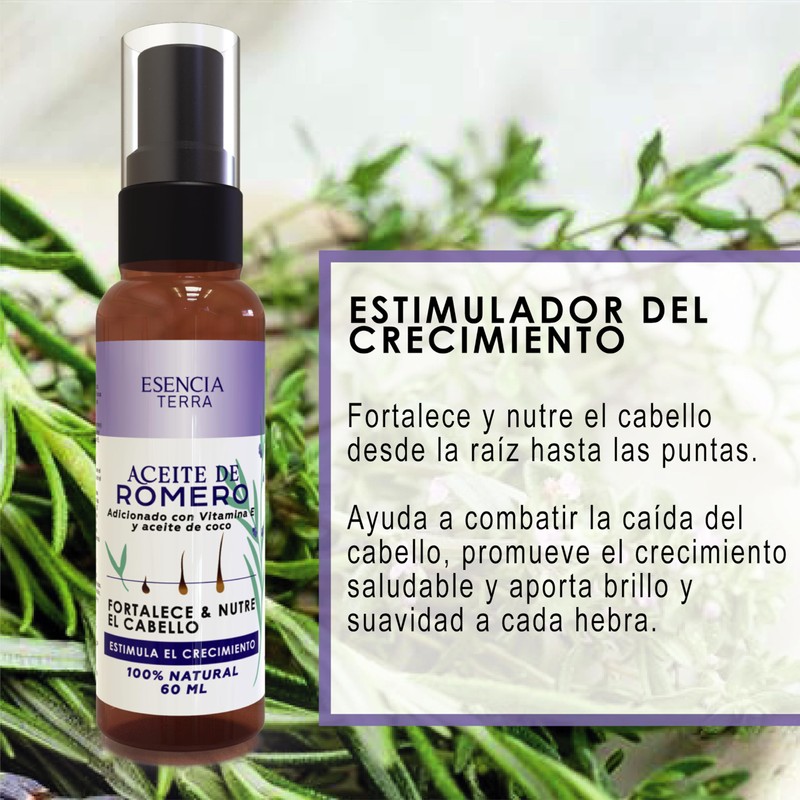 Aceite de romero para el cabello adicionado con coco y
